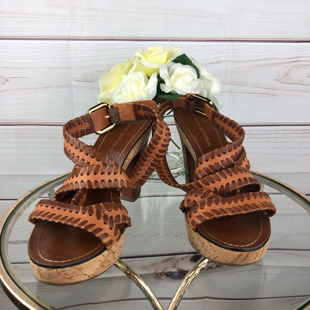 SH4 Via Spiga  high heel boho leather sandals